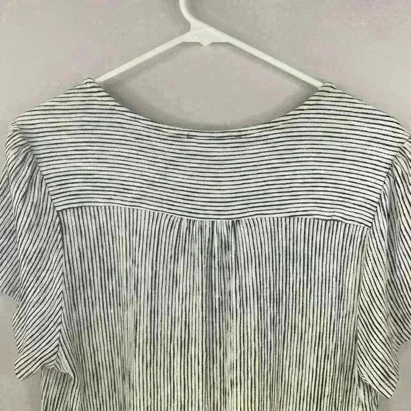 Cable & Guage Women's Black and White Short Sleeve Button Up Shirt Size L - Picture 7 of 11